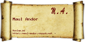 Maul Andor névjegykártya