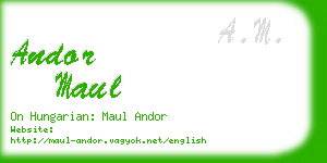 andor maul business card